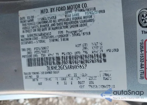 2010 Lincoln Mkz from USA, damaged, VIN 3LNHL2GC5AR605652